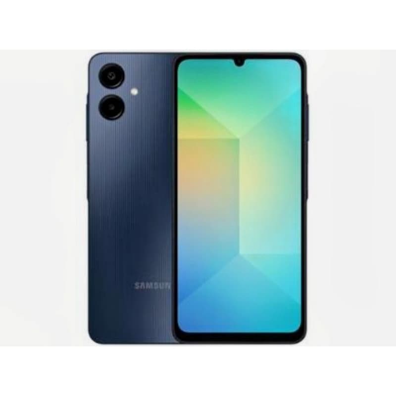 Smartphone Samsung Galaxy A06 azul metálico, 128GB 4GB RAM, 6,7 polegadas, câmera dupla, selfie 8MP