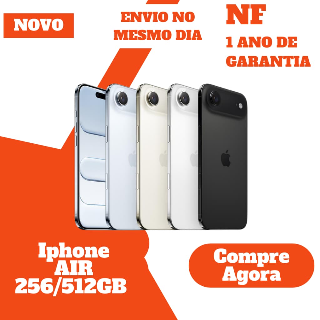 iPhone 17 Air 5G em várias cores, novo com garantia e envio rápido