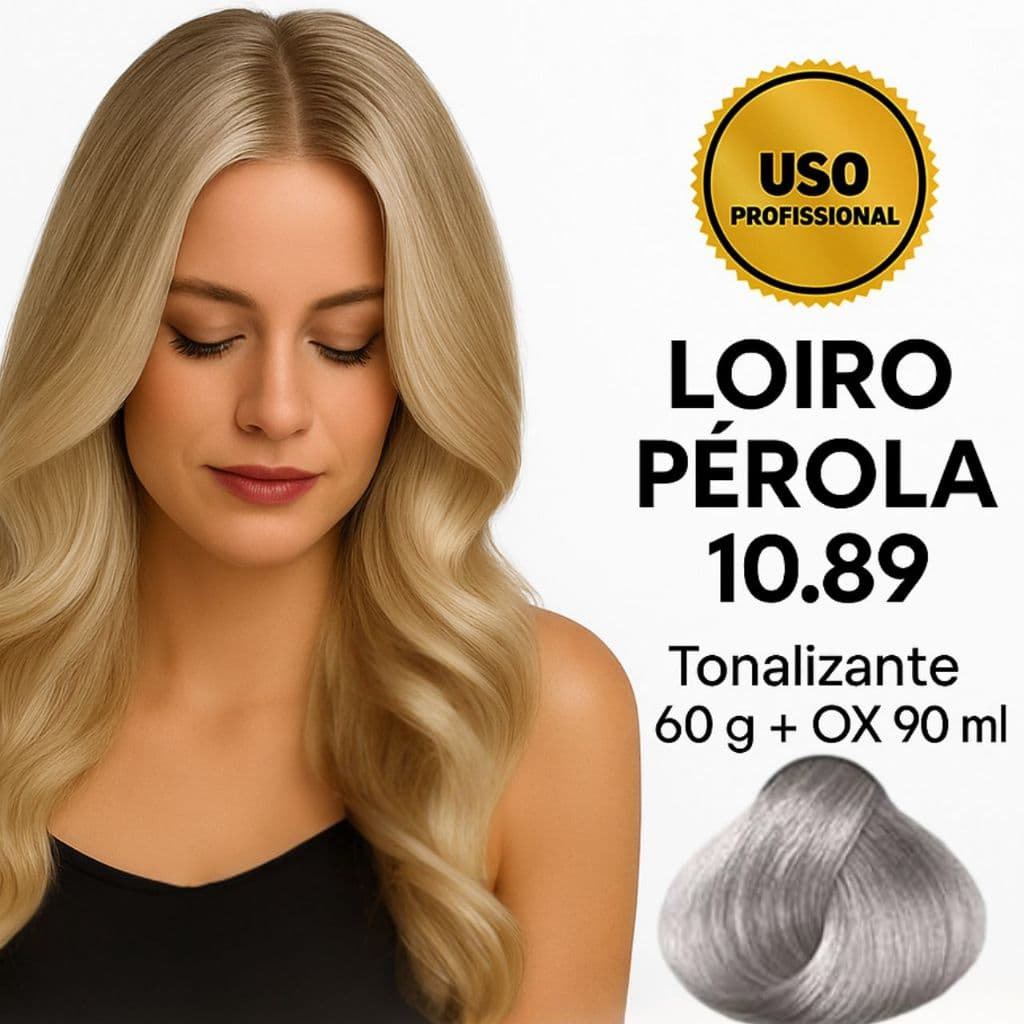 Tonalizante Loiro Pérola — 10.89 Muito Claro Pérola, 60 g com OX 90 ml Hidratylife | Envio Imediato
