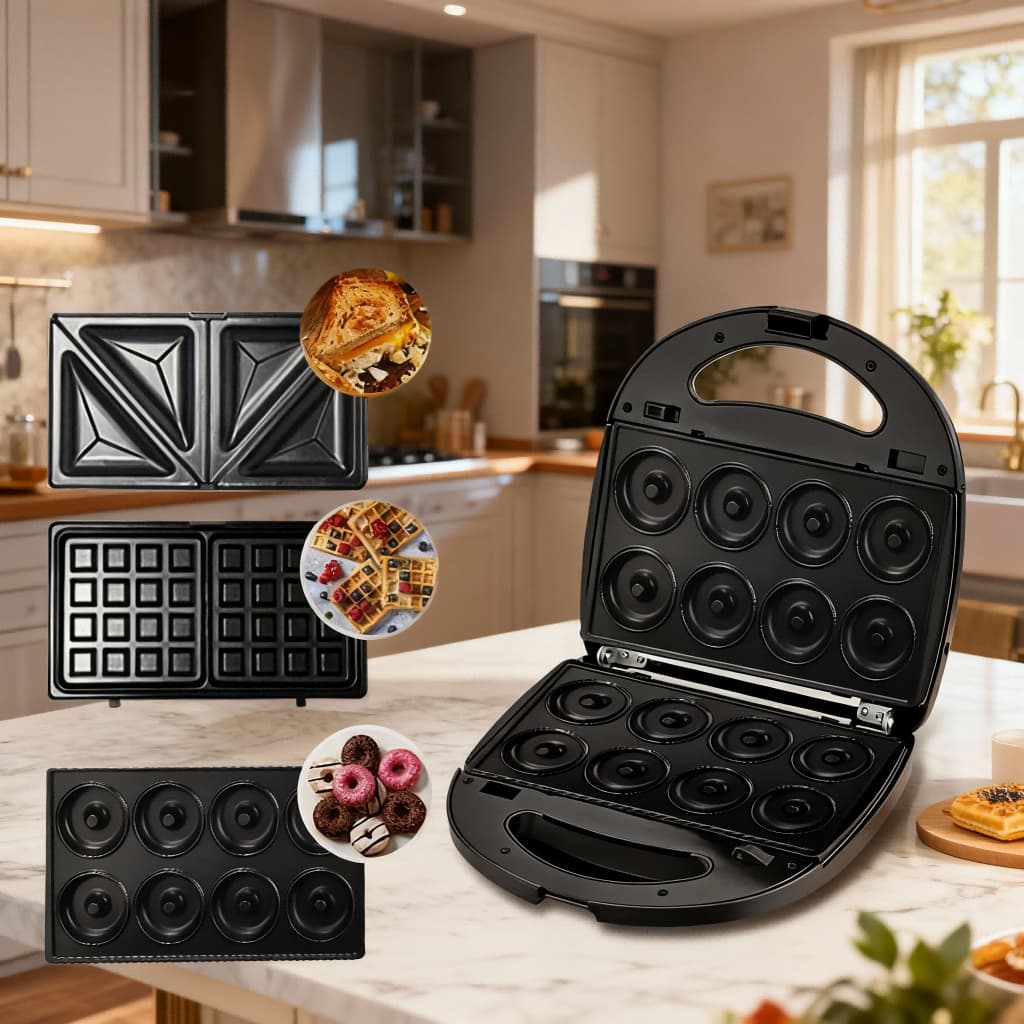 Máquina Donuts Wafler Rosquinha Sanduicheira 3 Em 1 110V