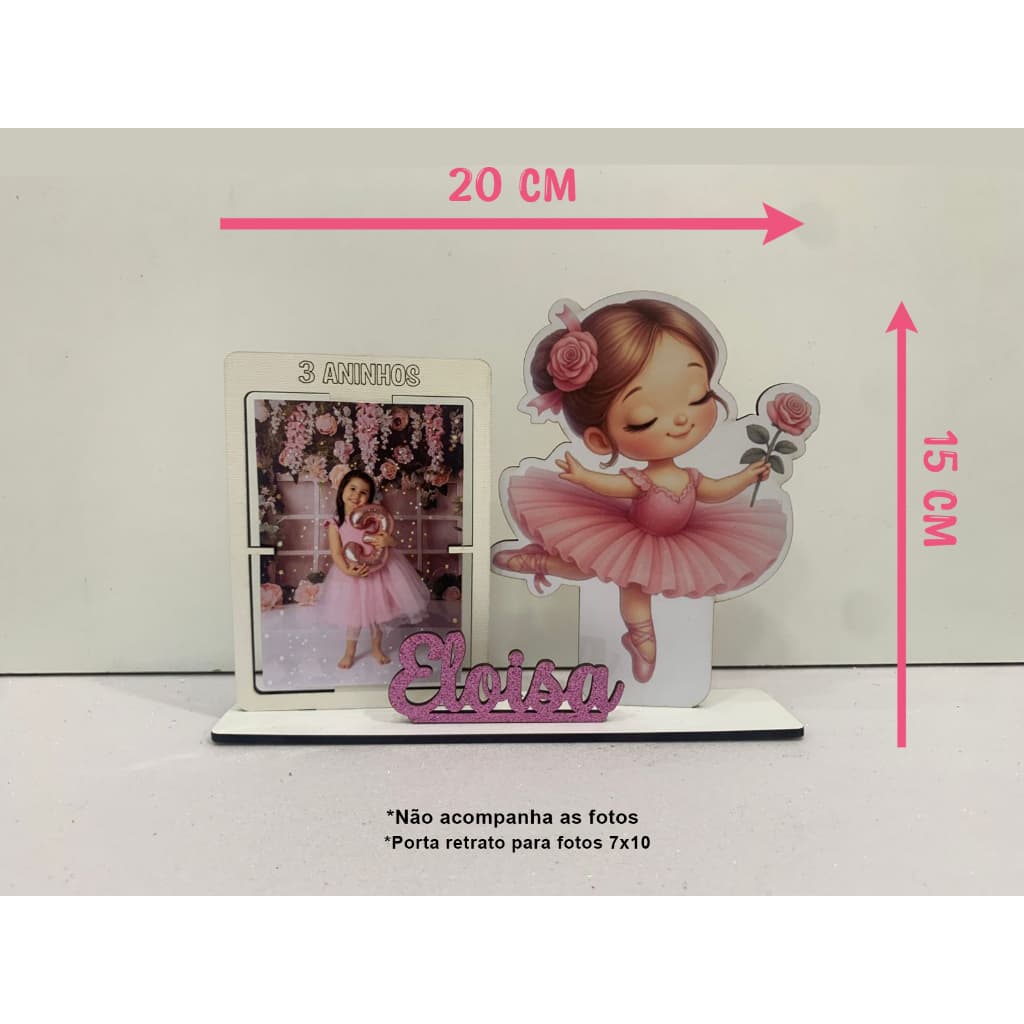 Porta retrato personalizado bailarina Eloisa para fotos 7x10 cm
