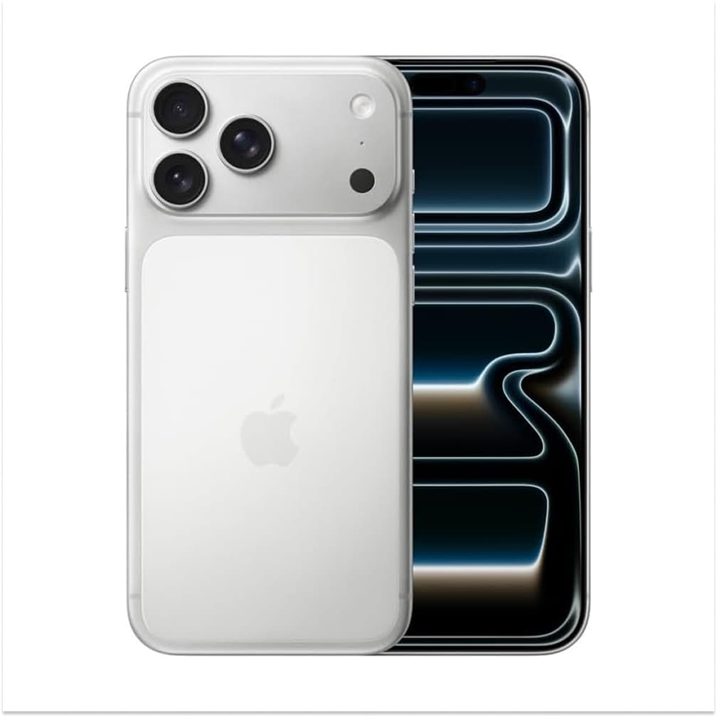 Imagem do iPhone 17 Pro Max 256GB 8GB RAM, mostrando a câmera traseira com três lentes e o flash LED
