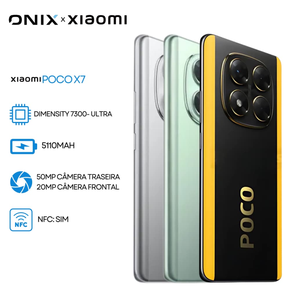 Xiaomi Poco X7 5G 256GB/8GB RAM 512GB/12GB RAM 50MP Câmera Processador Dimensity 7300-Ultra