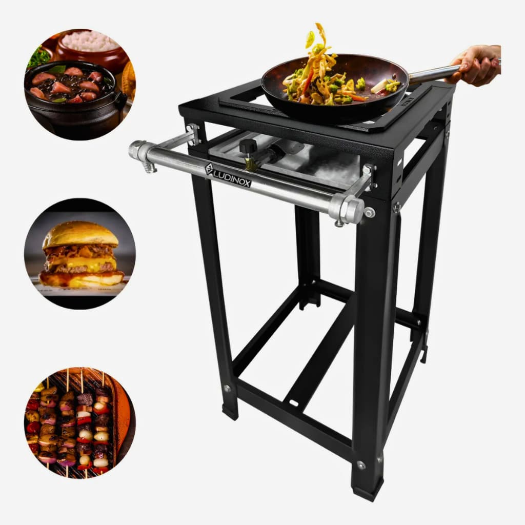 Fogão Fogareiro Industrial 1 Boca 30x30 Alta Pressão Grelha e Queimador Ferro Fundido Oferta