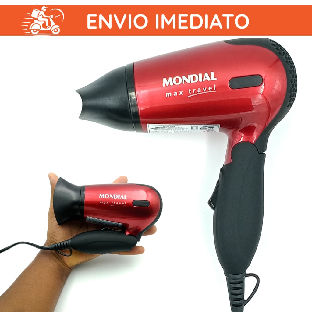 Secador cabelo mini portátil dobrável pequeno viagem Mondial Max Travel SC-10 1200W bivolt 127v/220v