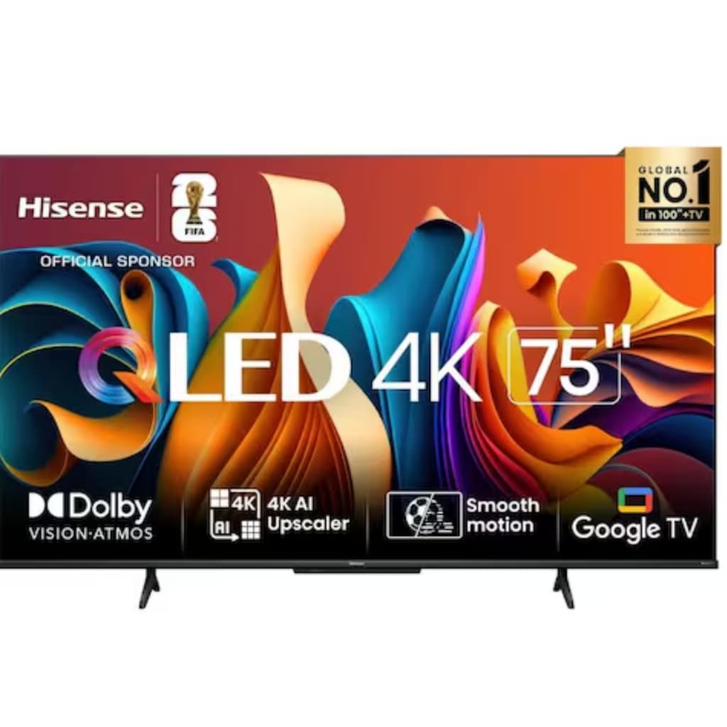 Smart TV 75" UHD 4K QLED Hisense 75Q6N Google TV  HDR10+, Dolby Atmos, Modo Esporte Modo Jogo Plus
