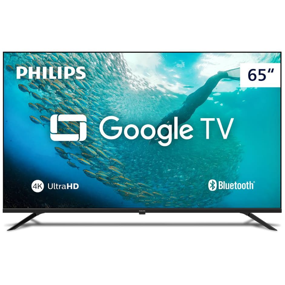 Smart TV Philips 65' LED 4K UltraHD Google TV com Bluetooth