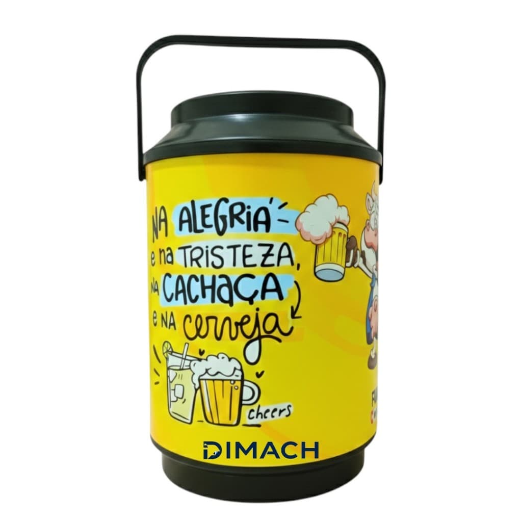 Cooler Caixa Térmica Redondo Pequeno Mini Para 10 latas 350 ml Armazenamento de Bebidas