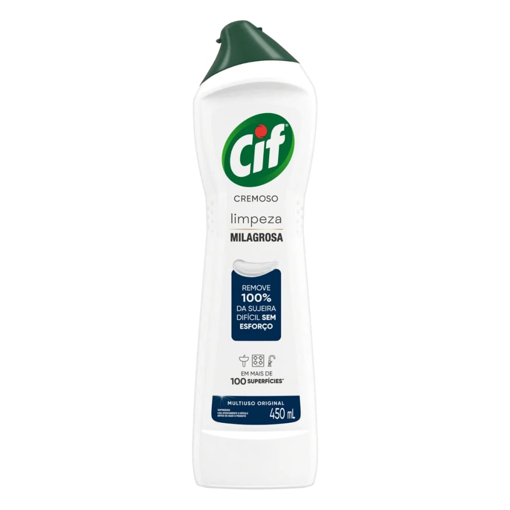 Cif Cremoso Limpeza Milagrosa Multiuso Original1 unidade 450ml Detergente Cremoso Limpeza Profunda