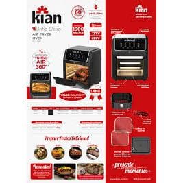 Air Fryer Oven Forno 12 Litros Fritadeira Eletrica Com Painel Digital 1900w Afo-101d Kian Cor Preto -