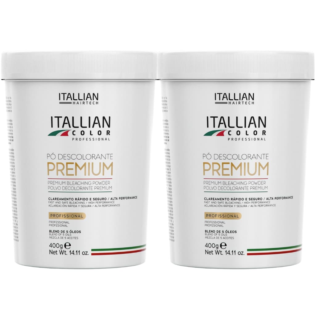 2 Unidades Pó Descolorante Premium Itallian Color Pó Descolorante Azul