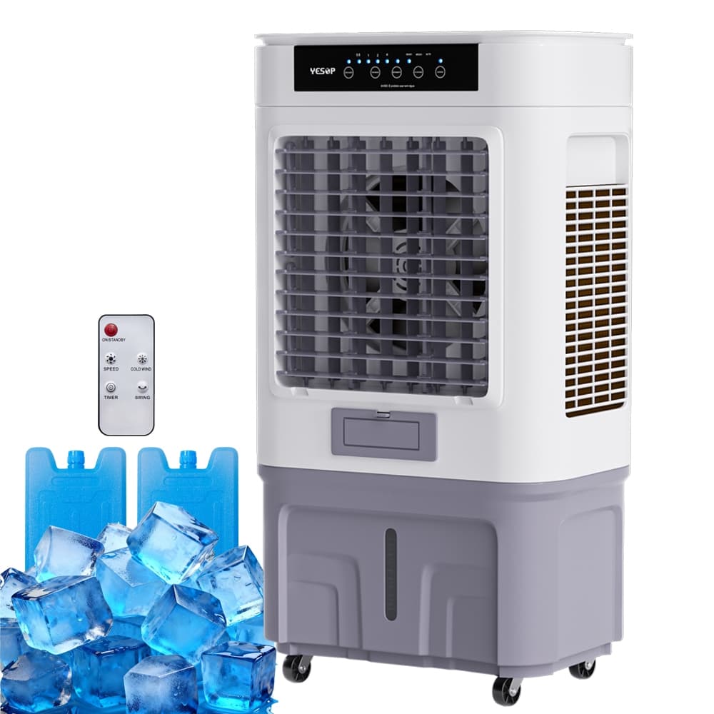 220V Climatizador Ar Frio Portátil Potente Evaporativo 60L Industrial E Residencial YESOP Com controle remoto 350W