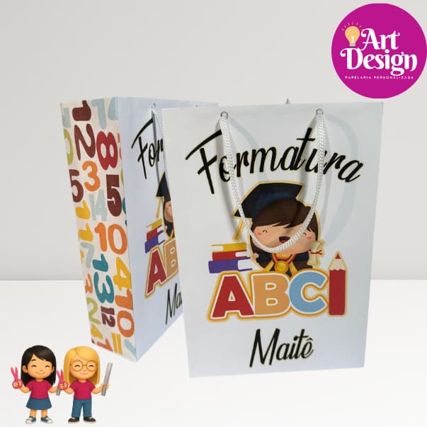 Sacolinha Personalizada Formatura do ABC PEGUE E MONTE / Sacolinha Lembrancinha Formatura do ABC / Aniversário Escola