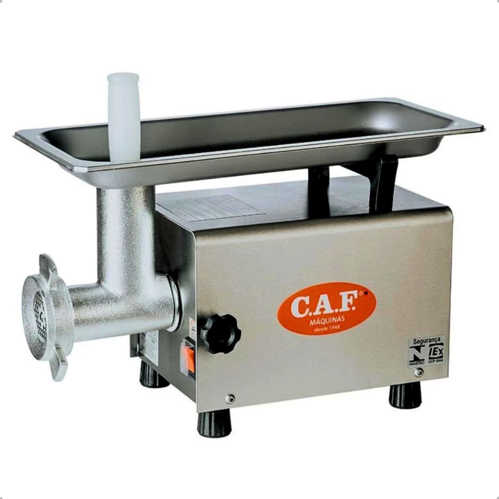 Moedor de carne mecânico C.A.F. Boca 8 Inox Bivolt frontal