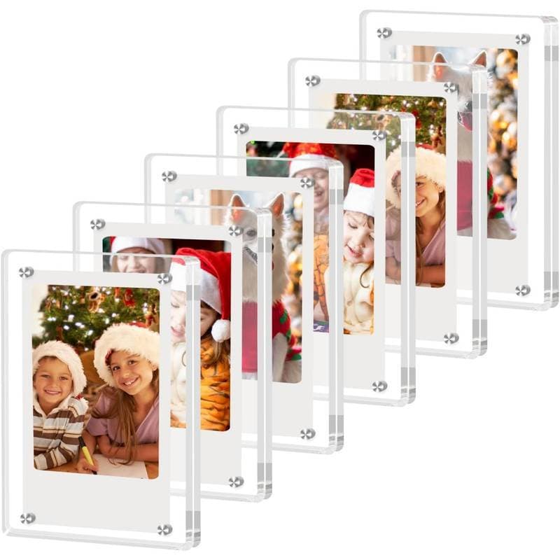 Kit Porta Retrato Magnético Acrílico Transparente para Fotos de Natal com Crianças