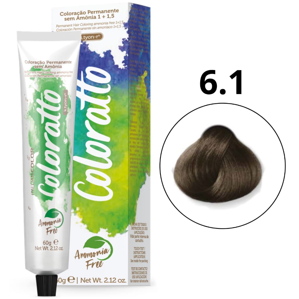 Coloração Permanente Sem Amônia Nº 6.1 Nova Coloratto 60g