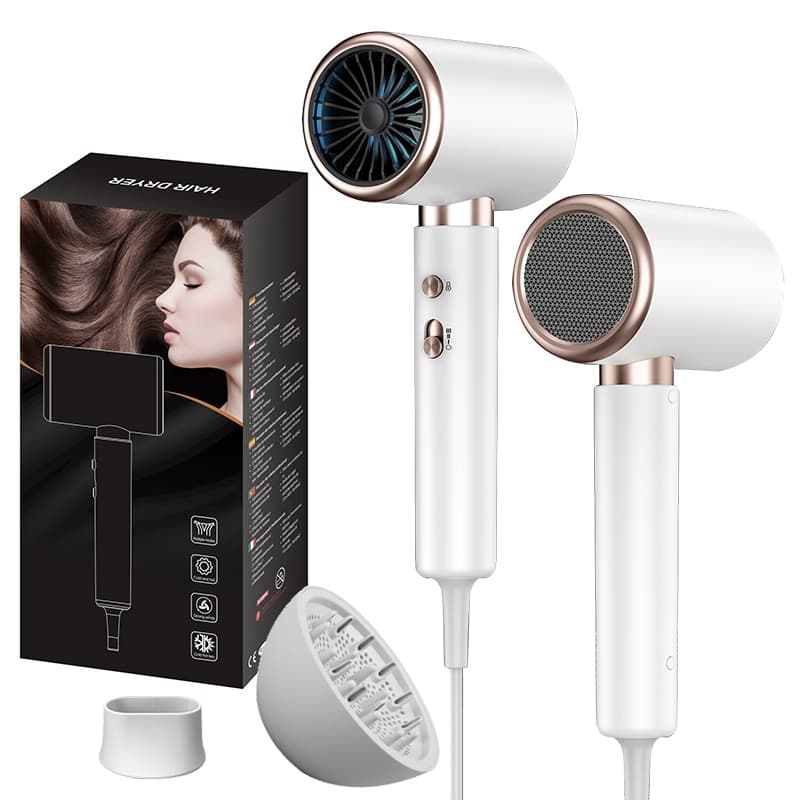 Secador de Cabelo Profissional 127V 220V 2000W Turbo Ionic Silenciosoc com Difusor Pequeno Portátil Compacto Para Viagem