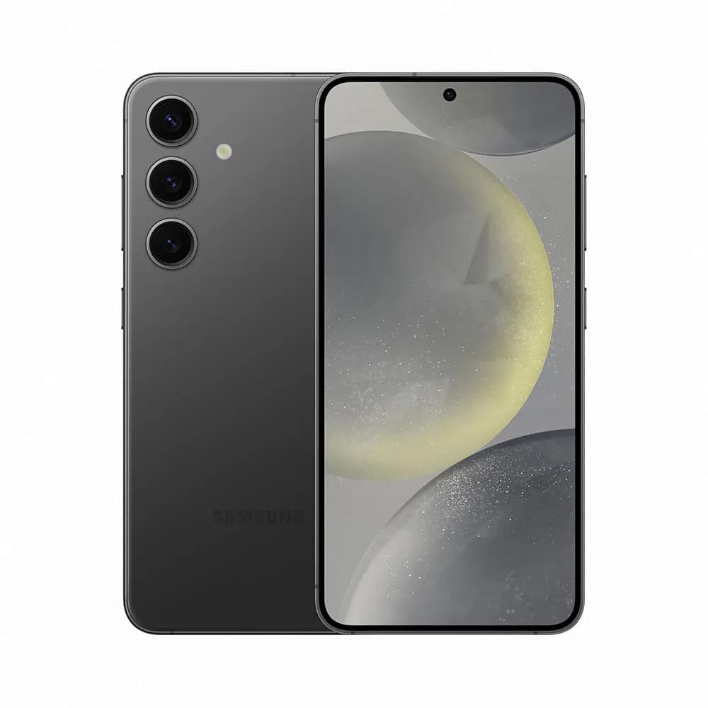 Smartphone Samsung Galaxy S24+ preto com 256GB, 12GB RAM, tela de 6.7 polegadas e câmera tripla de 50MP