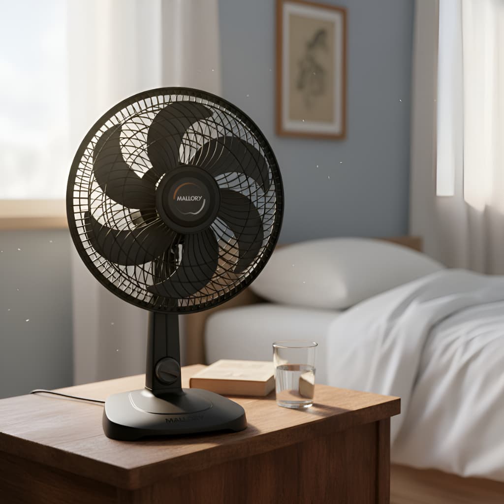 Ventilador Mallory Turbo 6 Pás 30cm Compacto Preto 127v 30 Cm Preto 127v Grafite Plástico