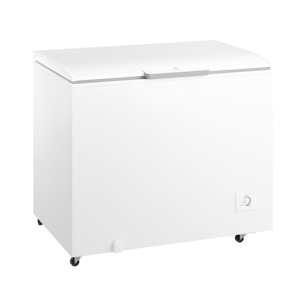 Freezer horizontal Electrolux Cycle Defrost 314L branco com porta única, controle de temperatura e rodas