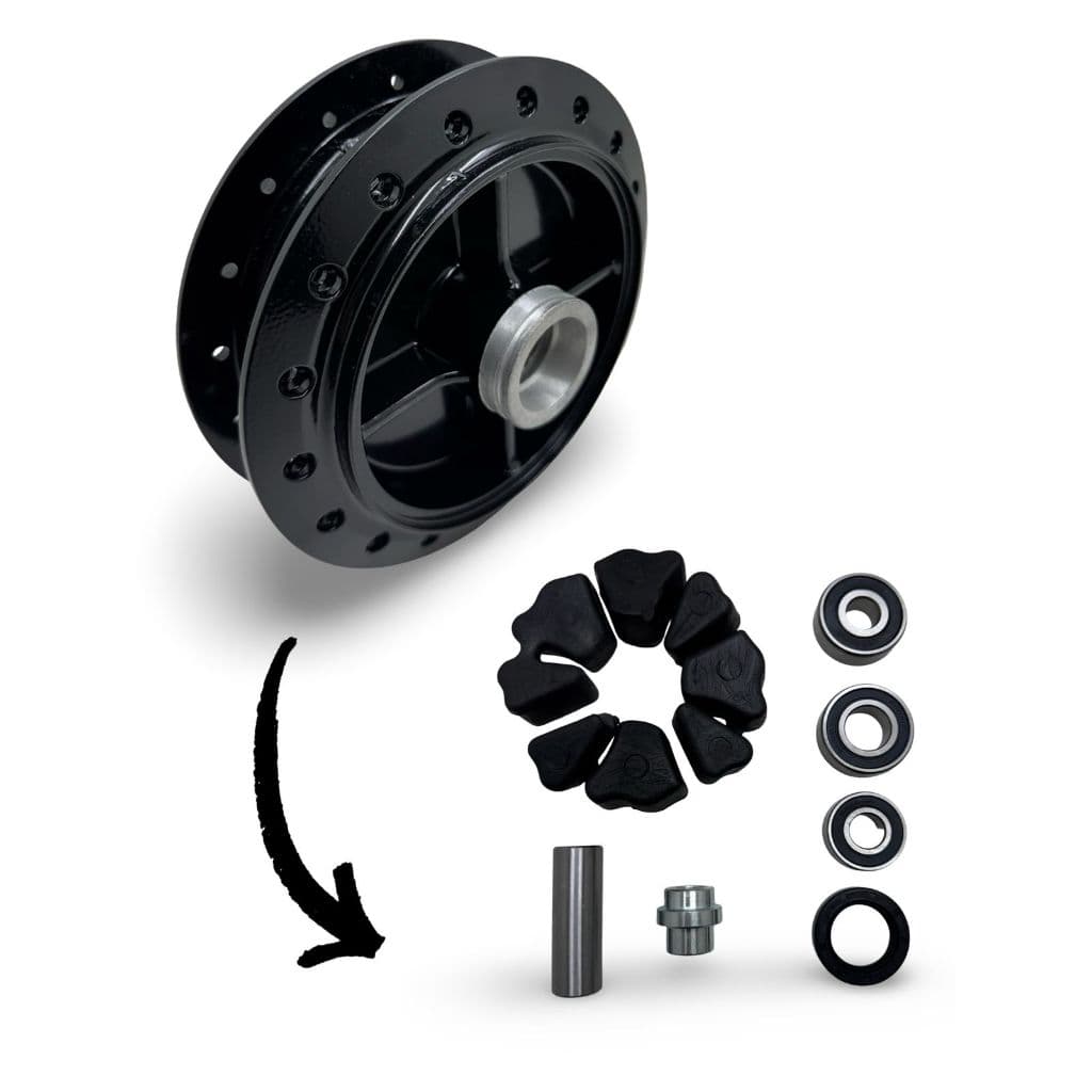 Kit cubo roda traseira preto para Titan 150 com retentores e rolamentos