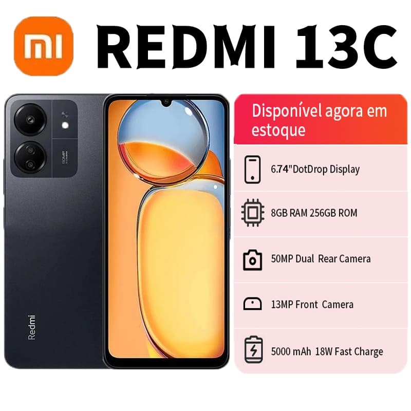 Celular Xiaomi Redmi  13C 4G LE novo smartphone 128GB/256GB telefone original
