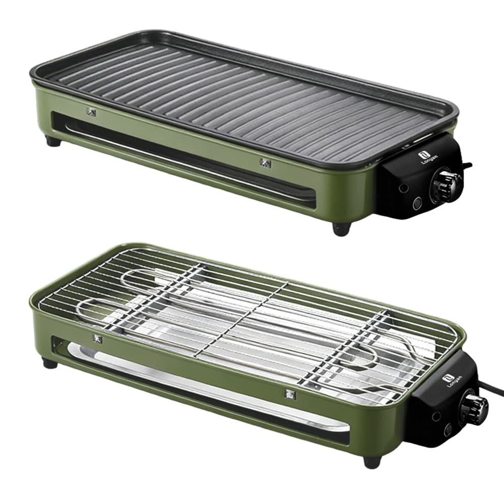 Churrasqueira elétrica multifuncional portátil 127V 220V 1500W com superfície antiaderente cerâmica