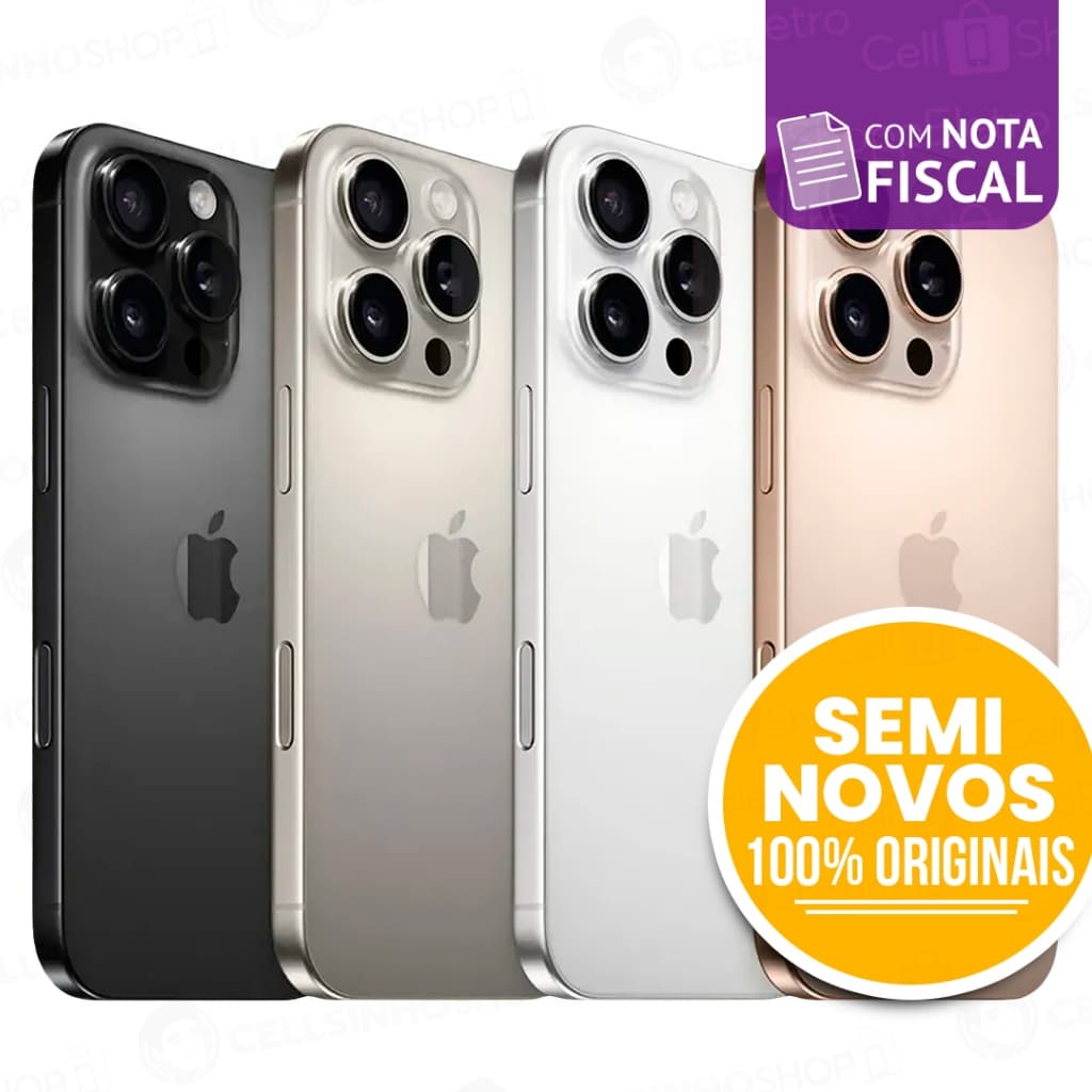[SEMI NOVO] Celular iPhone 16 Pro e Pro Max 256gb 5G E-sim Original
