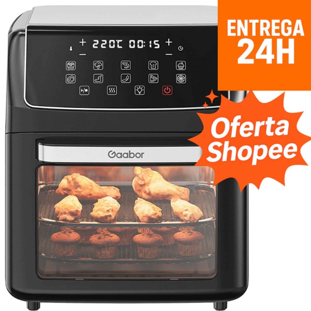 Fritadeira Air Fryer Oven 12 Litros Gaabor AF-120T01S Sem Óleo Digital 2000W