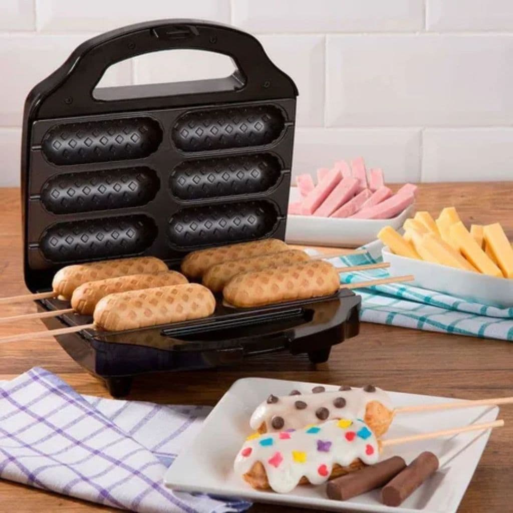 Máquina de Crepe Crepeira Elétrica Antiaderente Hot Dog Queijo Coalho Espetinho No Palito LCK.XHL_ELETRONICOS