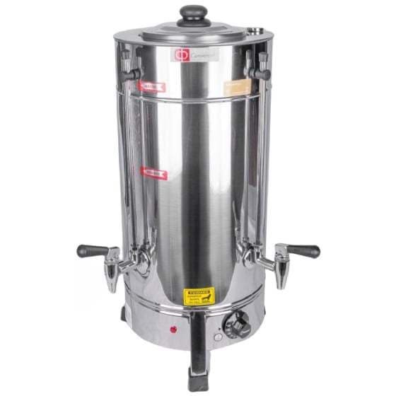 Cafeteira Consercaf C4 Elétrica Inox 4 Litros 220V em aço inoxidável, com bicos e tampa preta.