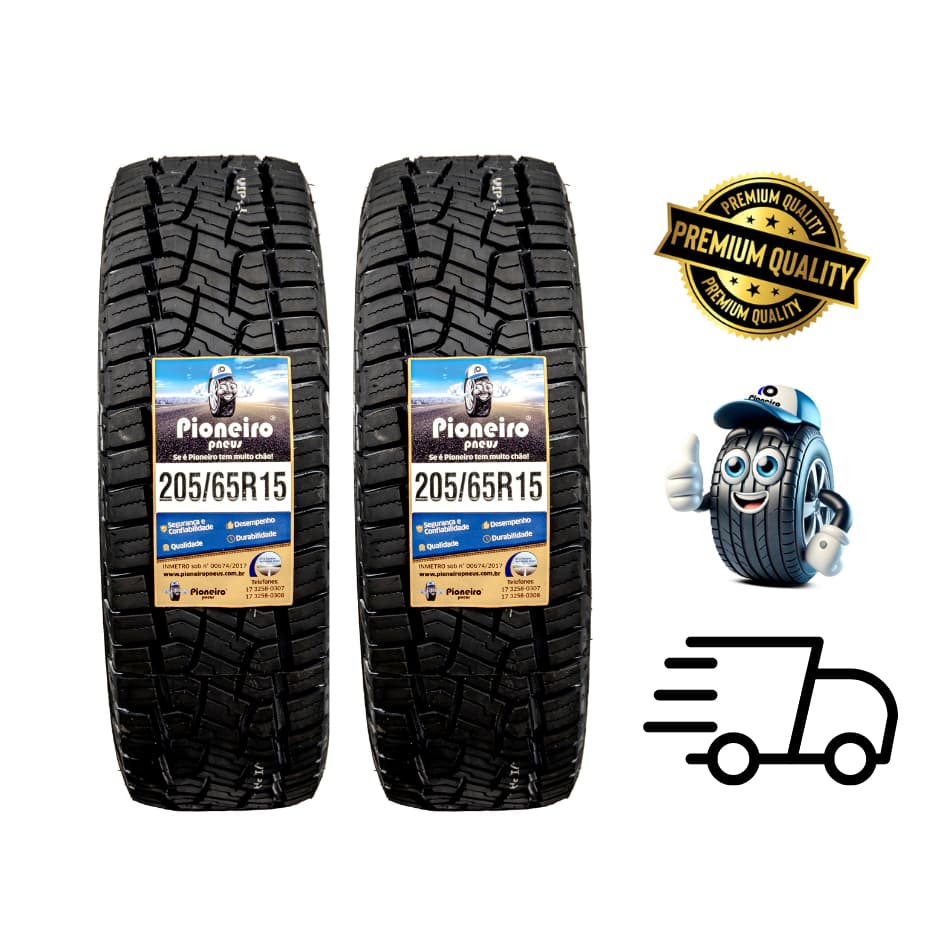 2 PNEUS  205/65 R15  PIONEIRO REMOLD ECO-SPORT/PALIO ADVENTUR ***ENVIO IMEDIATO***