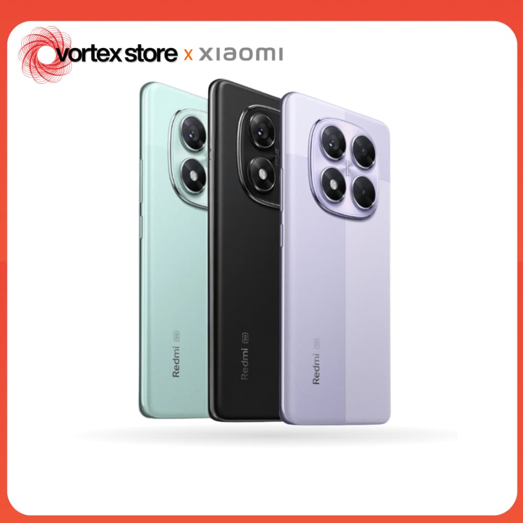 Xiaomi Redmi Note 14 Pro 5G em três cores: verde claro, preto e branco