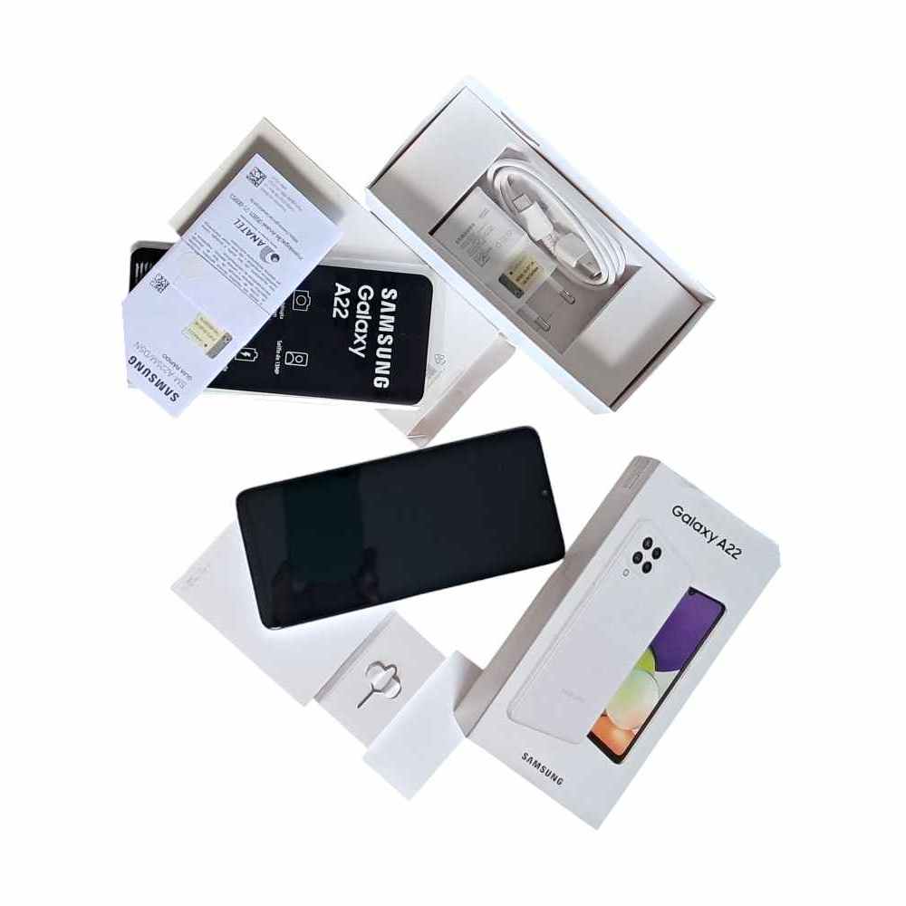 Celular Samsung Galaxy A22 Dual Sim 128Gb 4Gb Branco *Estado de Novo* Completo na Caixa Original