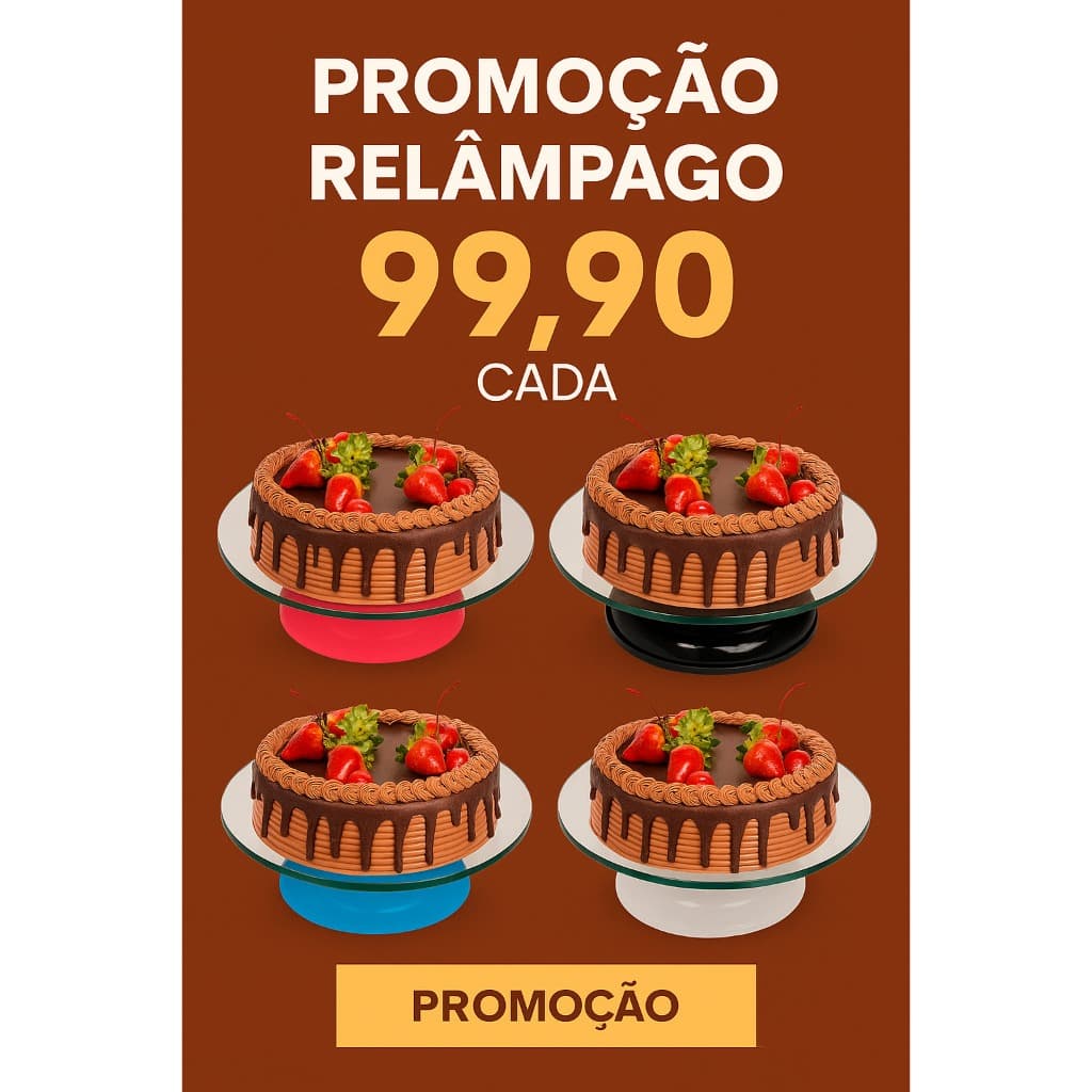 Bailarina Para Bolo De Vidro Profissional Confeiteira Duplo Rolamento Base De Silicone Silver Chef