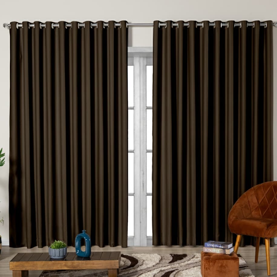 Cortina Blackout Marrom 4,00m x 2,40m para Varão