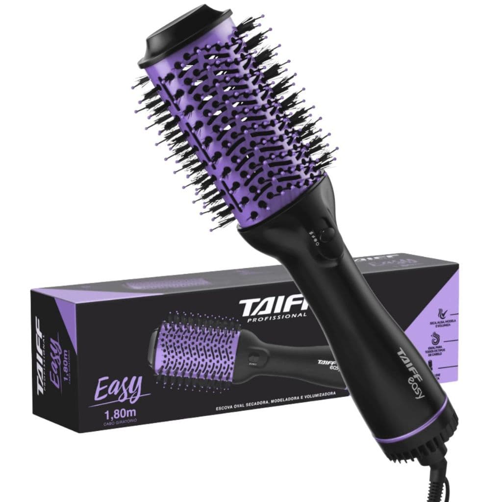 Escova Elétrica Secadora Alisadora Modeladora Volumizadora Taiff Profissional 1200w Easy 127V Original