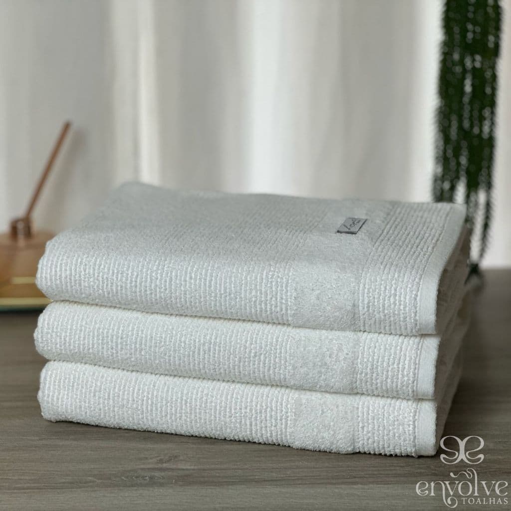 Kit Jogo 3 Peças Toalhas de Banho Super Absorventes Brancas
