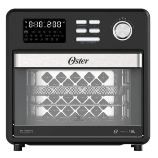 Forno e fryer Oster Compact 10 em 1 OFOR160 de 15 litros e 1600W de potência - frontal