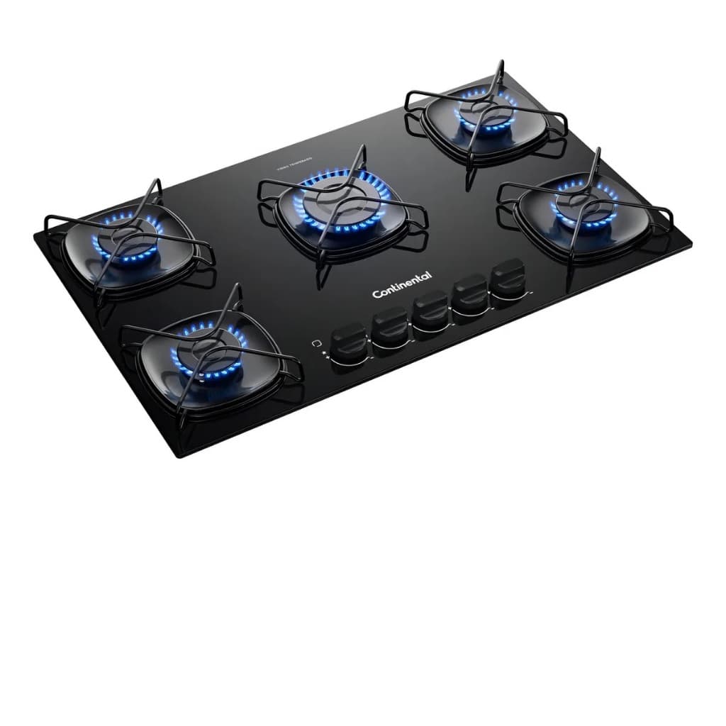 Cooktop Continental 5 Bocas Preto Com Mesa De Vidro (kc5gr) Preto