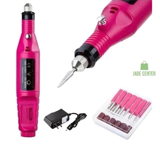 Lixadeira Lixa Motor Unha Elétrica Profissional Bivolt Caneta Rosa Polidora Unhas em Gel Poligel