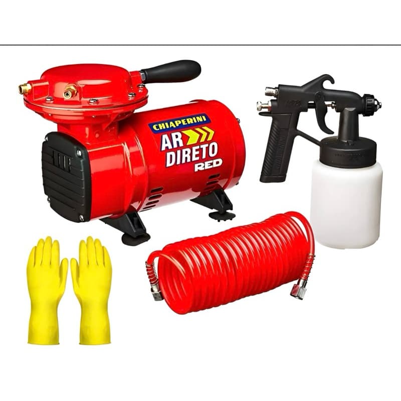 Compressor Ar Direto Red Bivolt Chiaperini com Kit de Pintura e Luvas