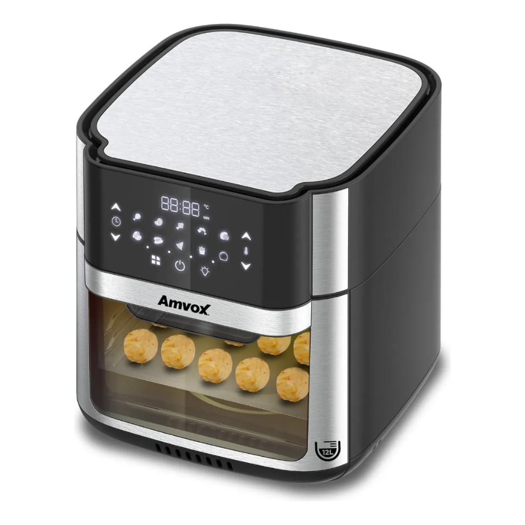 Fritadeira elétrica Amvox Arf 1412 Oven 12L preto e prata