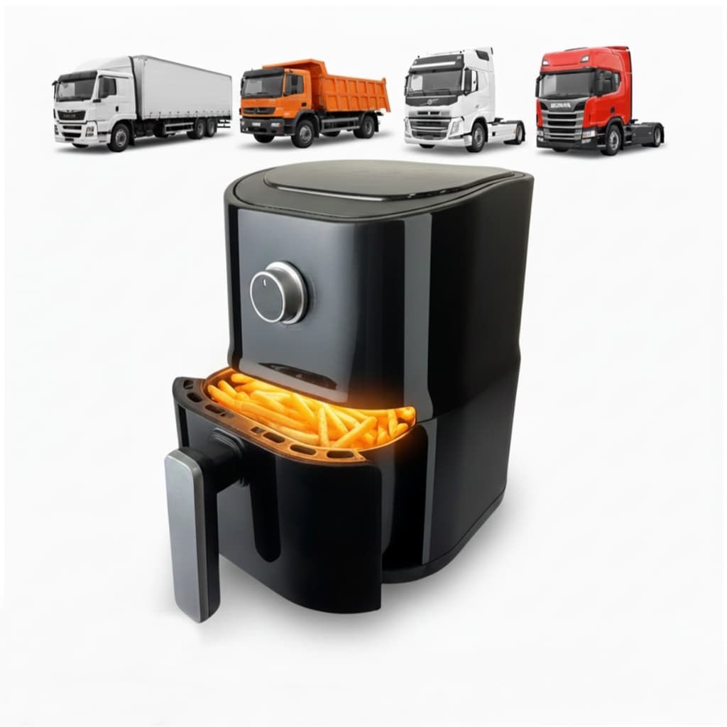 Panela Eletrica Air Fryer Caminhao Motorhome 24v 3 Litros Preto