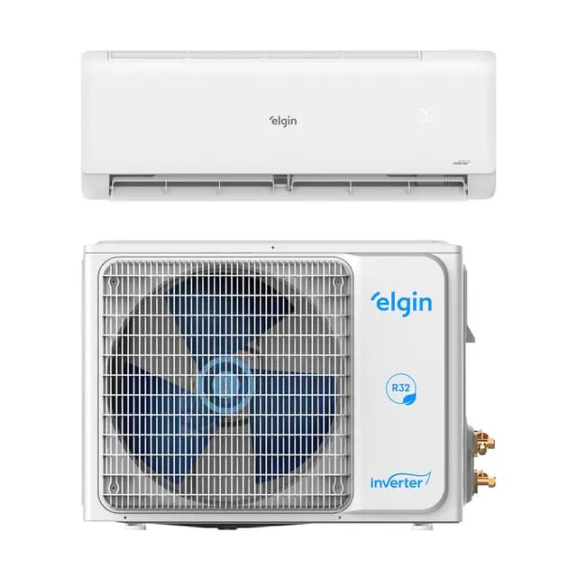 Ar condicionado inverter Elgin branco com ventilador azul
