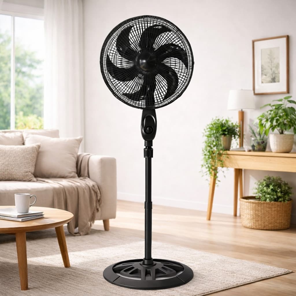 Ventilador de Pé 18″ e 16″ Turbo Ajustável – 75W 3 Velocidades, Altura Regulável, 110/220V