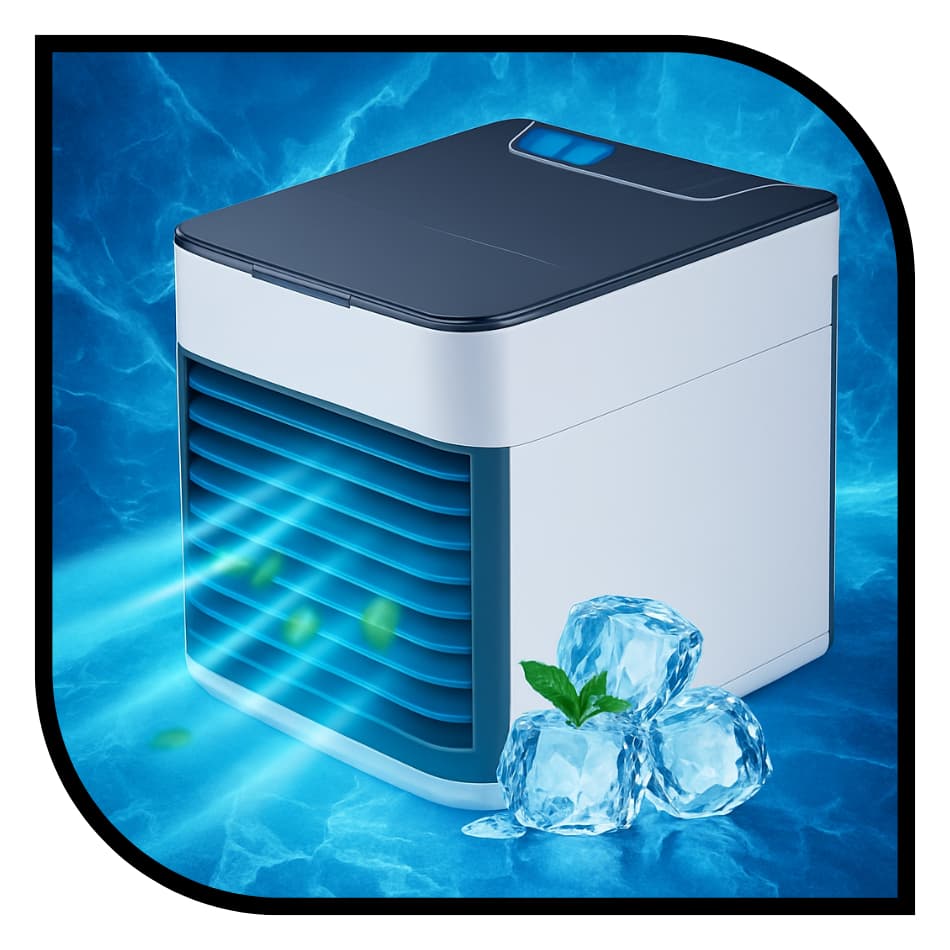 Mini Ar Condicionado Portátil 3 em 1 Q – Umidificador, Ventilador e Climatizador USB Econômico Mesa