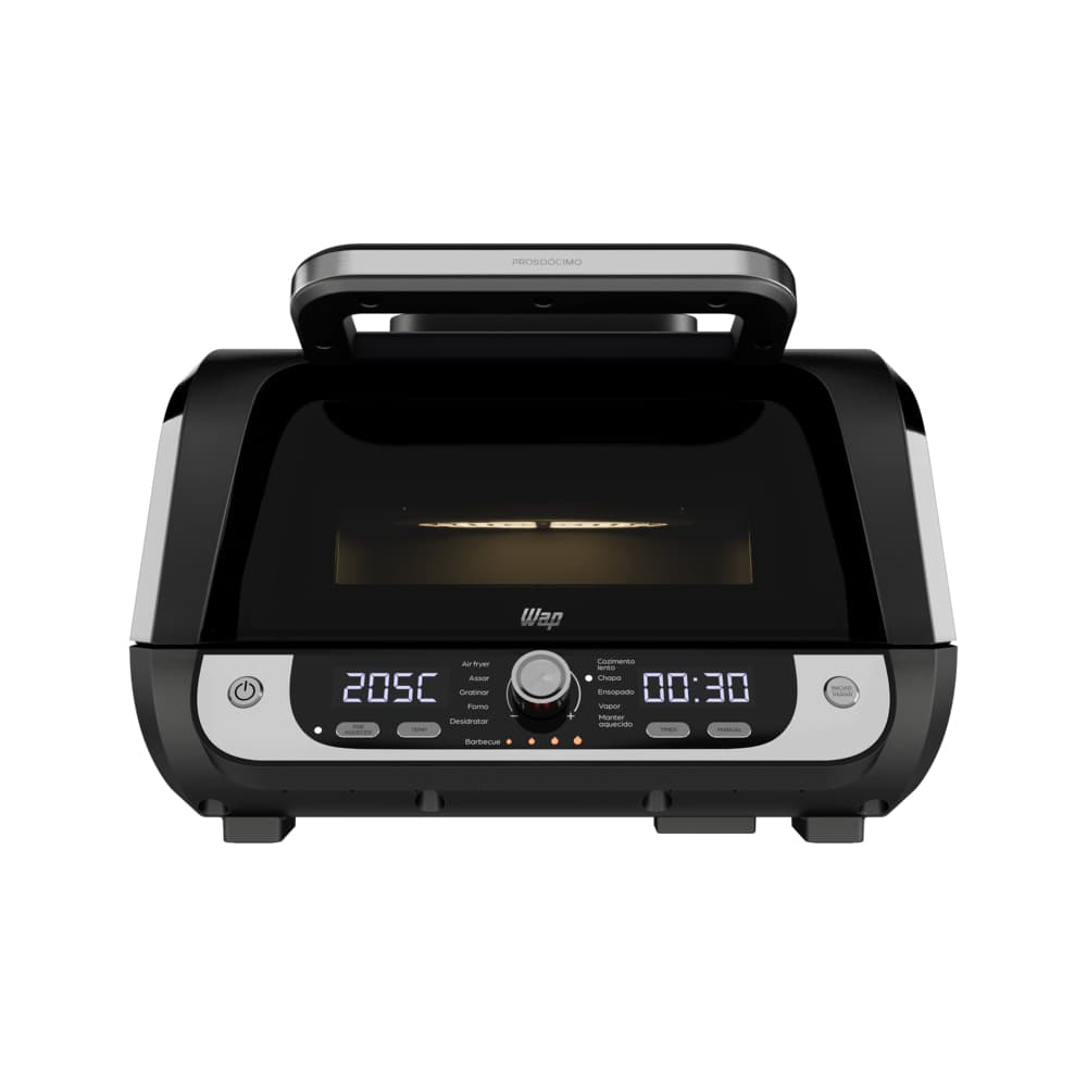 Fritadeira Elétrica Sem Óleo Churrasqueira Air Fryer 10l 1700w Wap Airfry Barbecue Digital 12 Em 1