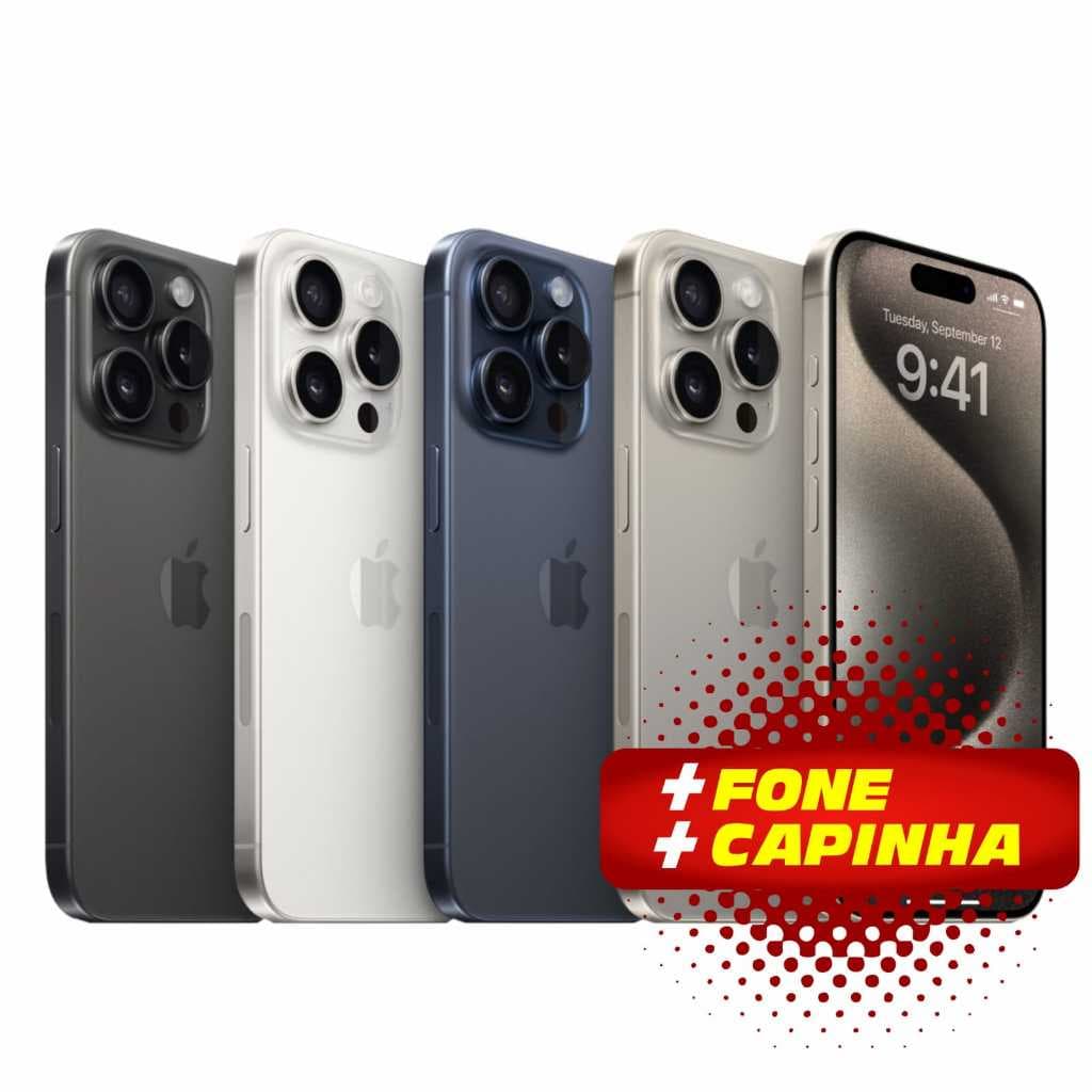 iPhone 15 Pro e Pro Max 128gb e 256gb 5g ORIGINAL com oferta de acessórios