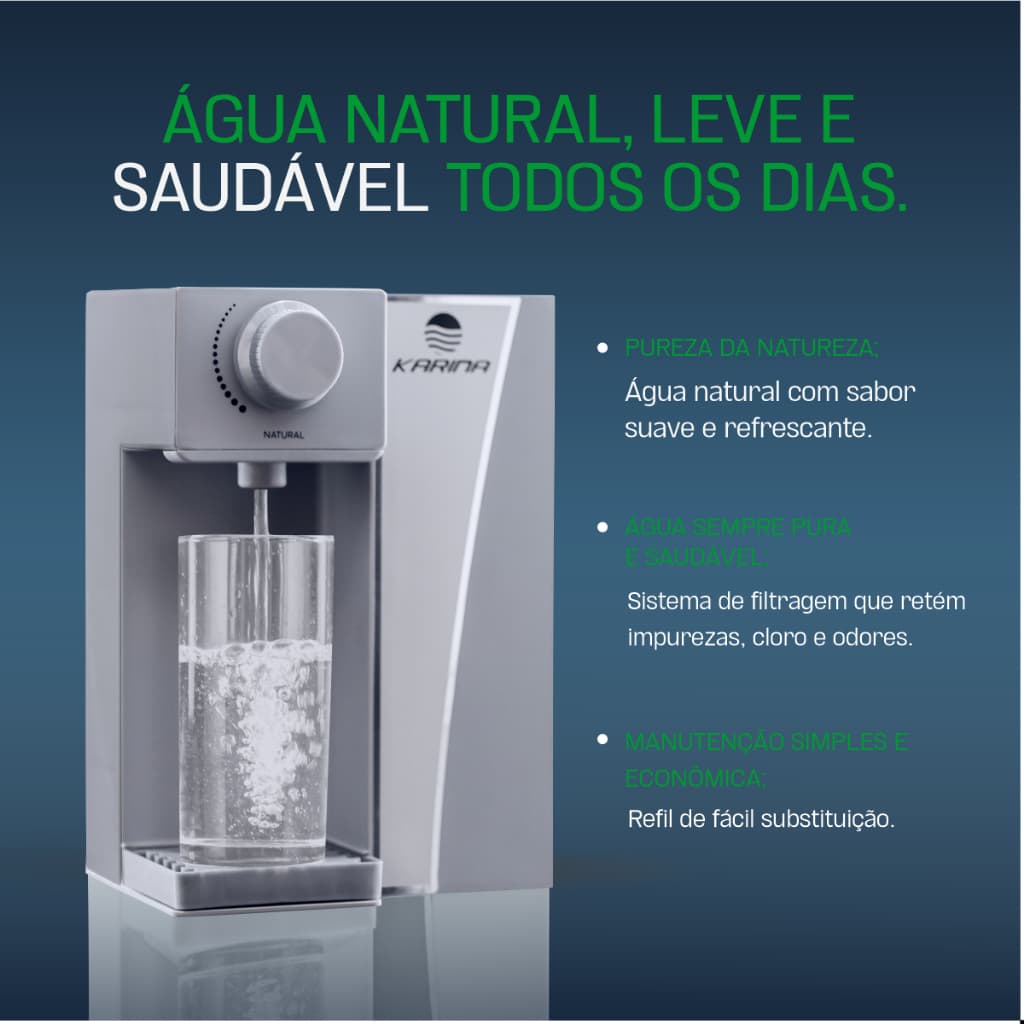 Filtro De Agua Natural Cinza Purificador De Agua -  Não Elétrico